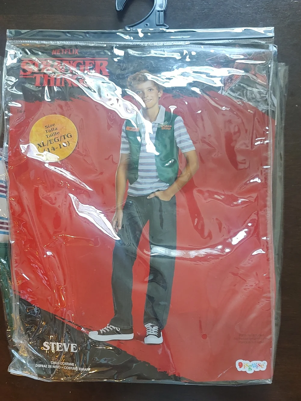 Jerzees Stranger Things Steve Green Vest with Blue Striped Shirt Accent